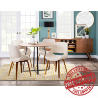 Lumisource DT-COSMO2 BKWL Cosmo Contemporary Dining Table in Black Metal and Walnut Wood Top